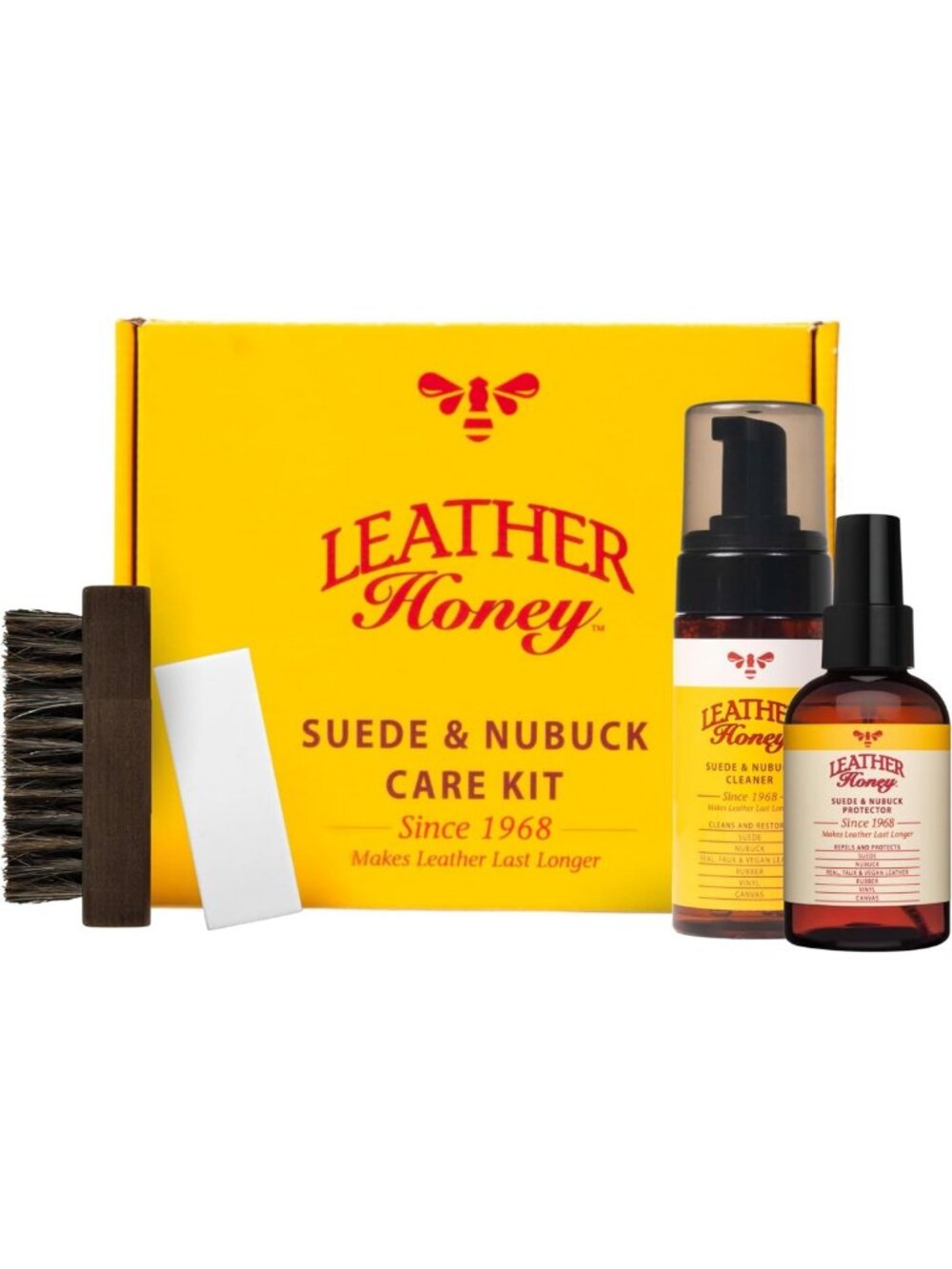 Suede & Nubuck Care Kit: Cleaner, Protector, Brush & Eraser for Shoes, Bags